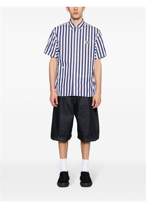 White and blue striped poplin shirt Junya Watanabe x Carhartt WIP - men JUNYA WATANABE | WMB0221